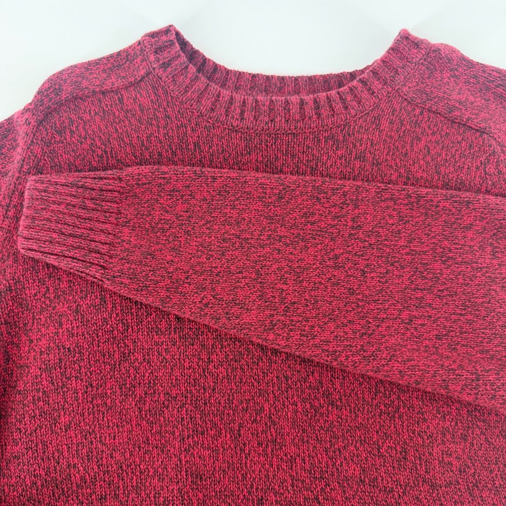 Croft & Barrow Mens Large Burgundy Marled Cotton Crewneck Sweater Pullover